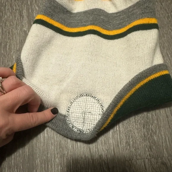 Masters Striped Beanie - Green, Yellow, Gray - Picture 3 of 5